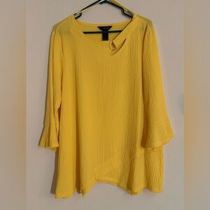 Ali Miles Sunny Yellow Women's Blouse